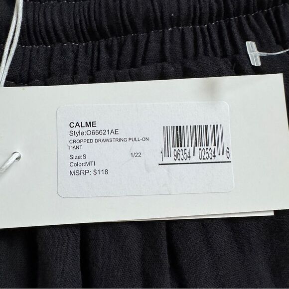 Johnny Was Black Cropped Drawstring Pull-on Pants Style O66621AE Size Small NWT - Picture 3 of 7